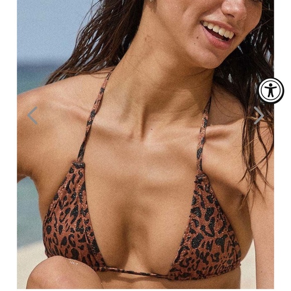 NWT OneOne Swimwear Bikini Set Feline Animal Print Leopard Brown Black Ariel New - Picture 4 of 16